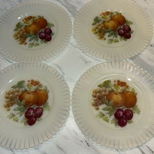 Macbeth Evans petal ware fruits cremax 8” salad plates set of 4